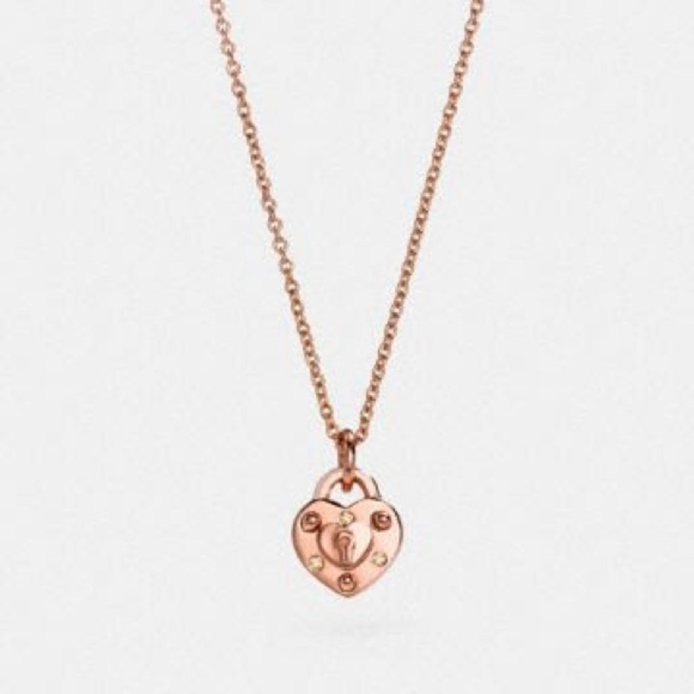 Coach Mini Demi Fine Padlock Heart Necklace ⚡️WORN ONCE⚡️